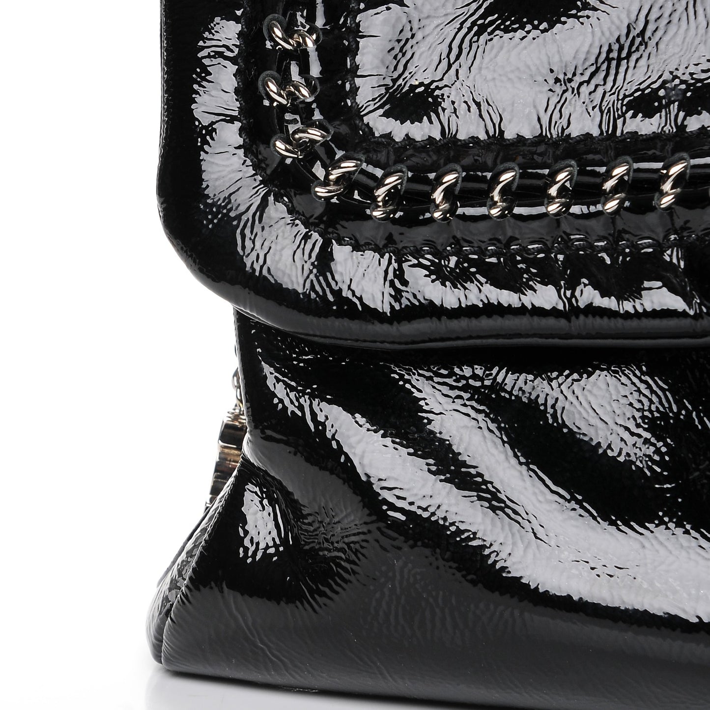 Patent Luxe Ligne Large Flap Black