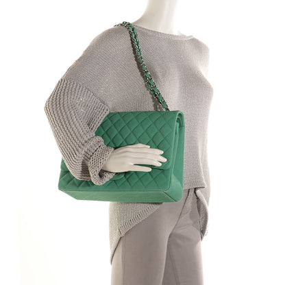Chanel Iridescent Caviar Maxi Double Flap Green 2 of 9