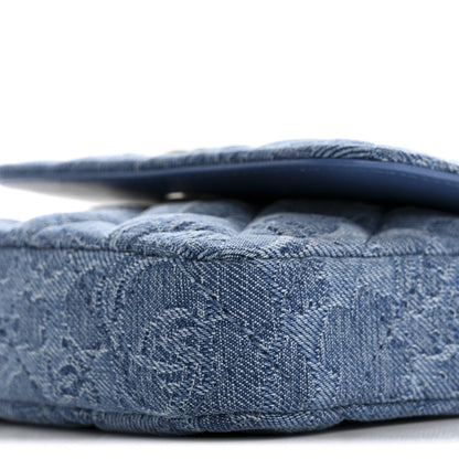 Chanel Denim Quilted Camellia Sweetheart Card Holder With Chain Blue 10 of 13