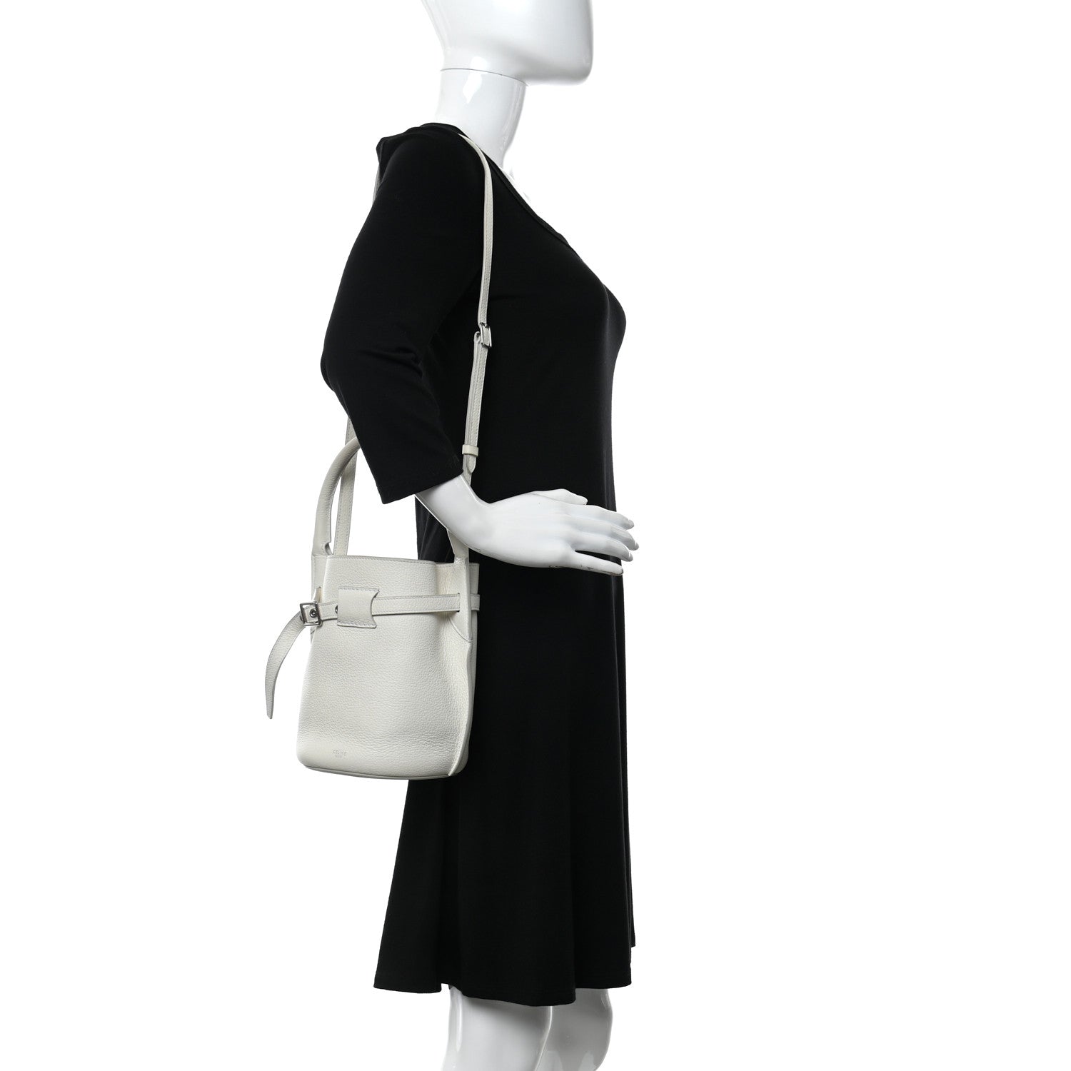 Celine Supple Grained Calfskin Nano Big Bag Bucket White 2 of 13