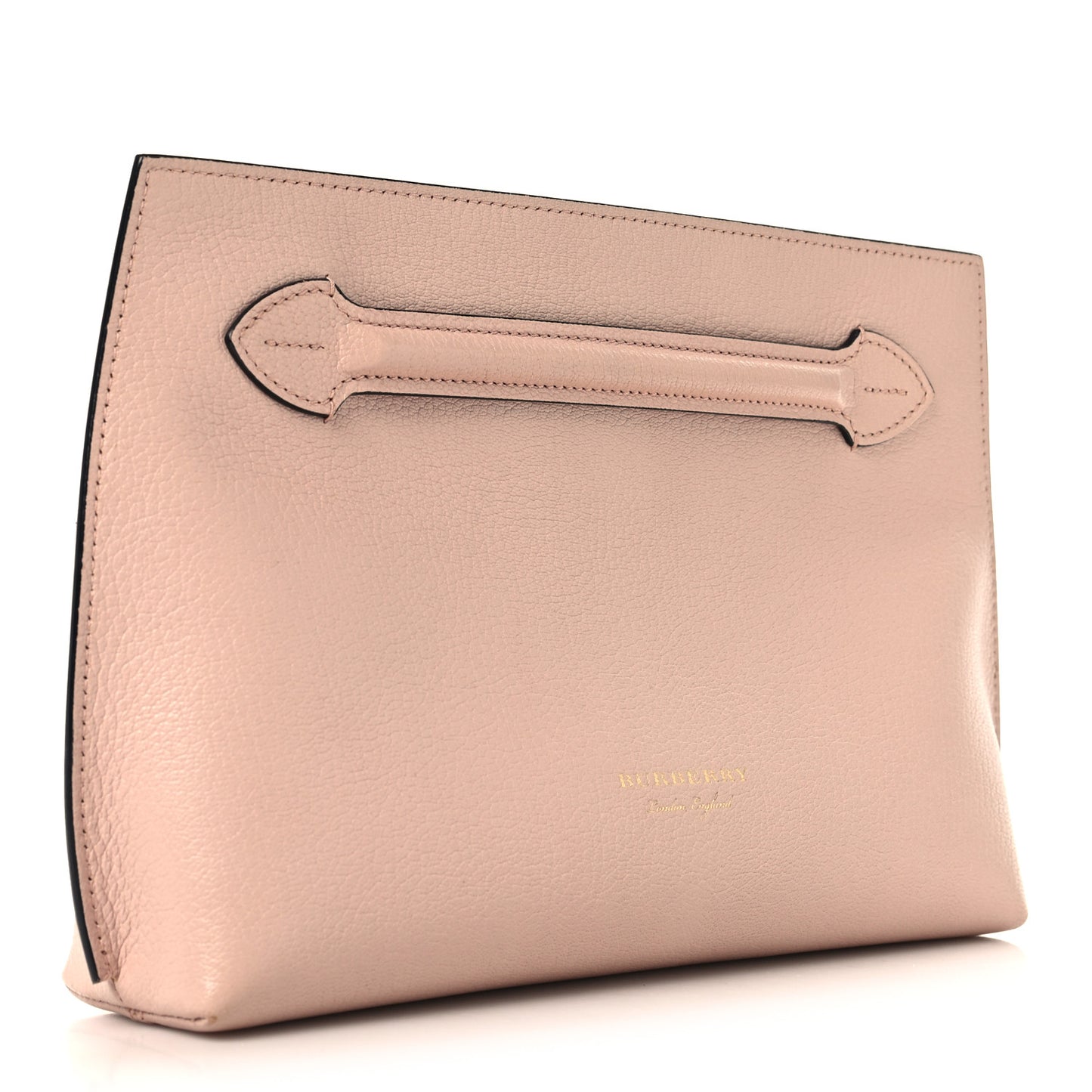 Grainy Calfskin Wristlet Clutch Ash Rose