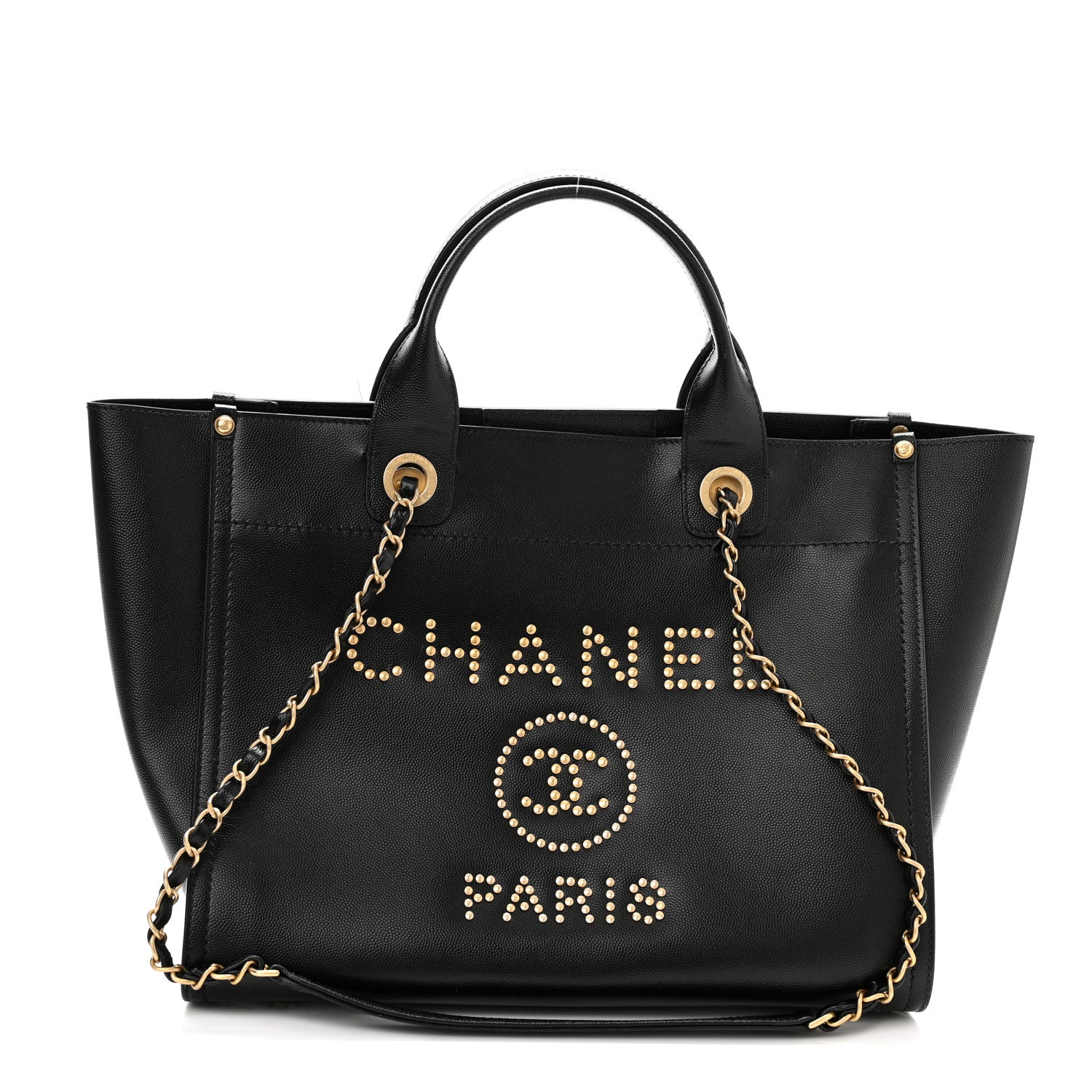 Chanel Caviar Small Studded Deauville Tote Black 1 of 10