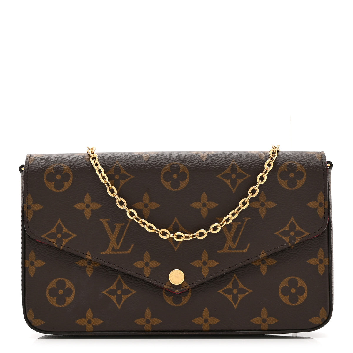 Monogram Pochette Felicie Chain Wallet Fuchsia