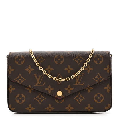 Louis Vuitton Monogram Pochette Felicie Chain Wallet Fuchsia 1 of 10