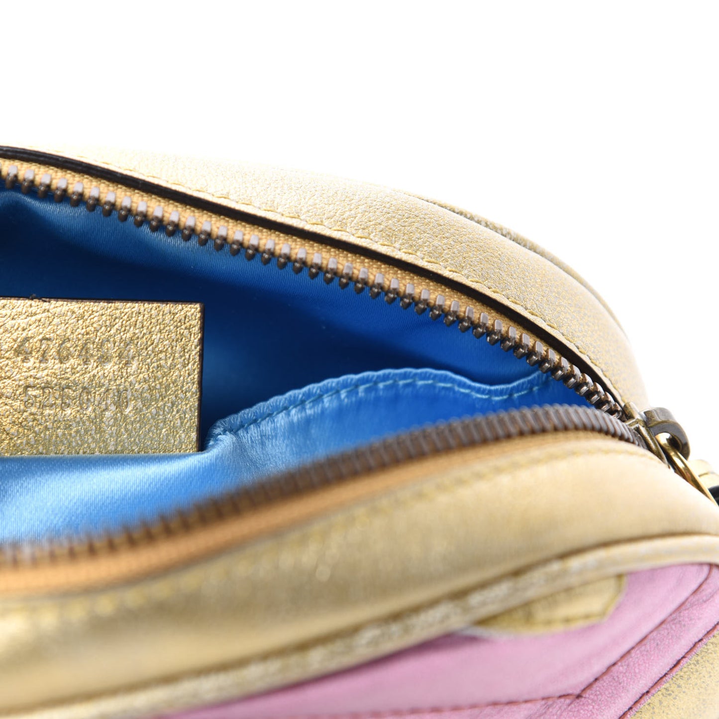 Metallic Nappa Matelasse Heart GG Marmont Belt Bag 95 38 Oro Vecchio Rosa