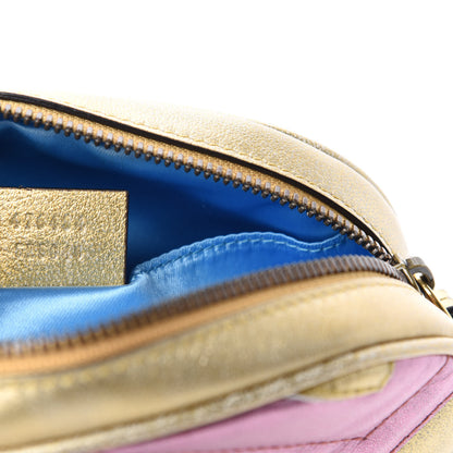 Gucci Metallic Nappa Matelasse Heart GG Marmont Belt Bag 95 38 Oro Vecchio Rosa 10 of 12