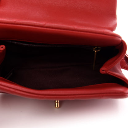 Chanel Shiny Sheepskin Quilted Mini Trapezio Flap Red 5 of 10