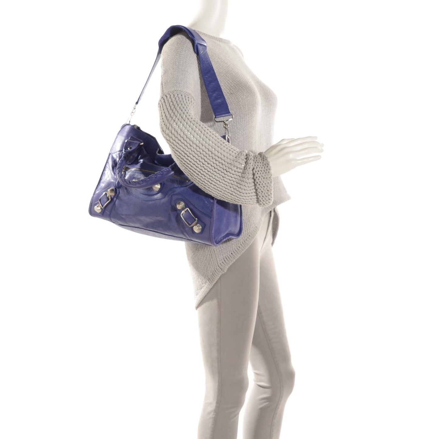 Agneau Giant 21 Silver Hardware City Bleu Lavande