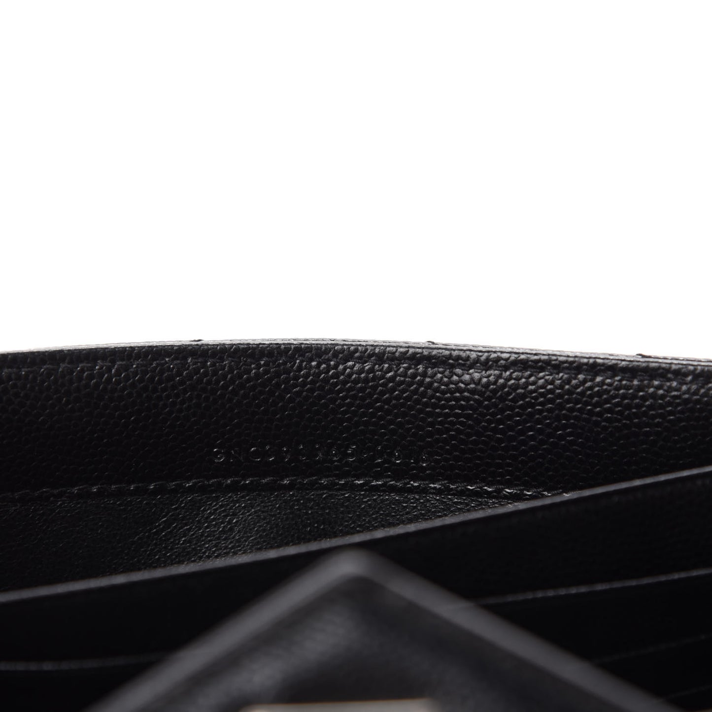 Grain De Poudre Matelasse Chevron Small Monogram Chain Wallet Black