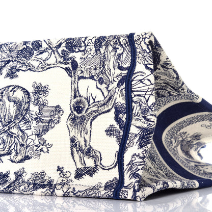 Christian Dior Canvas Embroidered Medium Dioriviera Toile De Jouy Book Tote Blue 8 of 8