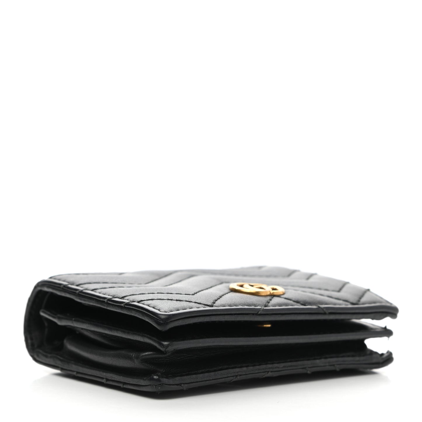 Calfskin Matelasse GG Marmont Card Case Wallet Black