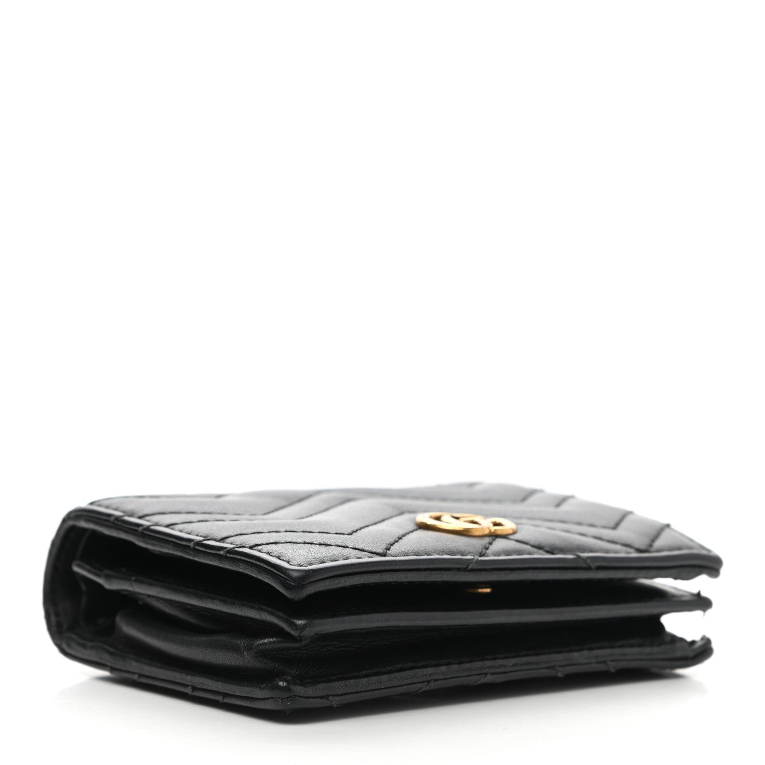 Gucci Calfskin Matelasse GG Marmont Card Case Wallet Black 4 of 11