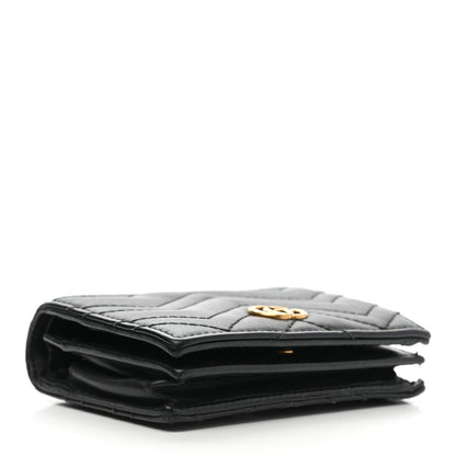 Gucci Calfskin Matelasse GG Marmont Card Case Wallet Black 4 of 11