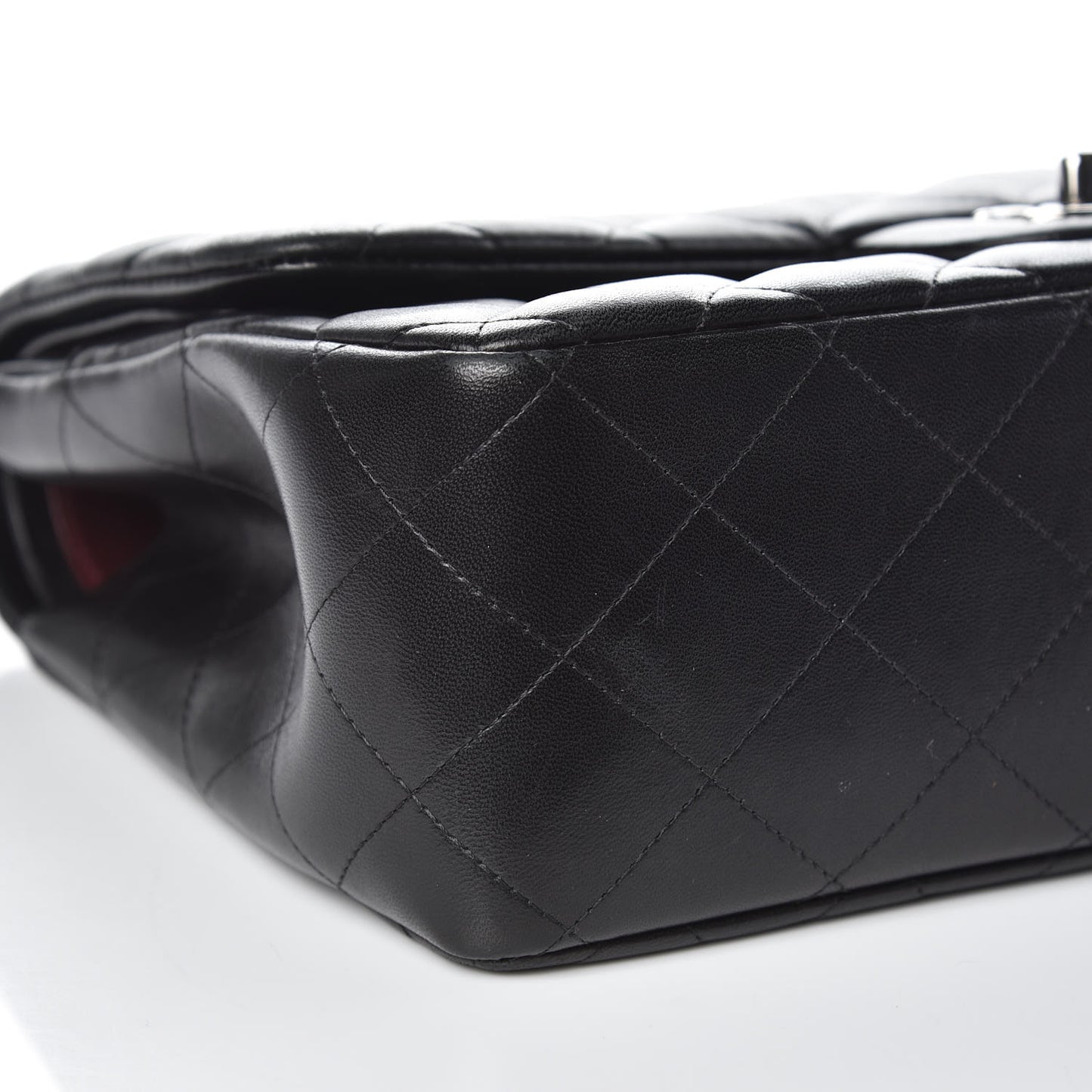 Lambskin Quilted Jumbo Double Flap Black