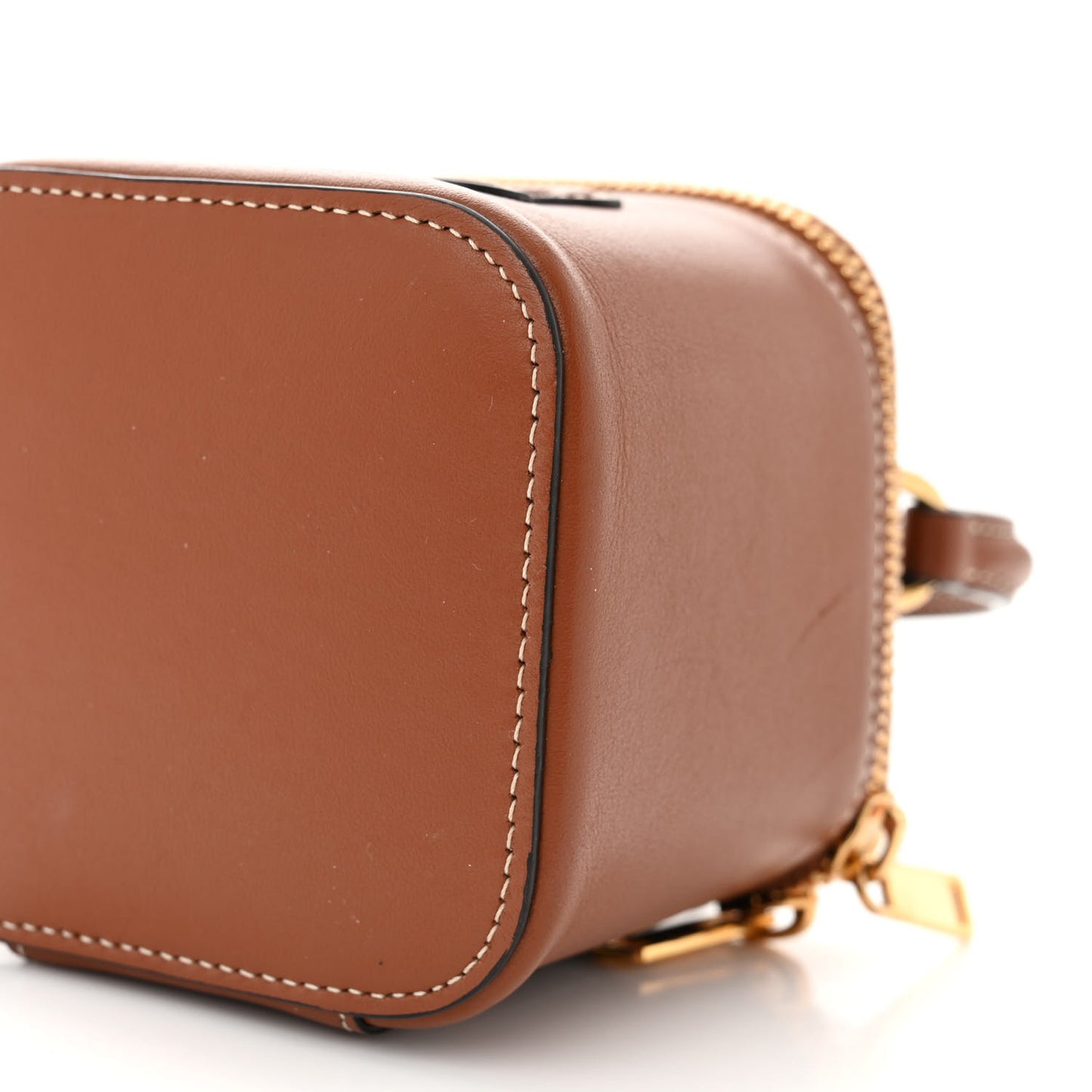 Smooth Calfskin Cuir Triomphe Mini Vanity Case Tan