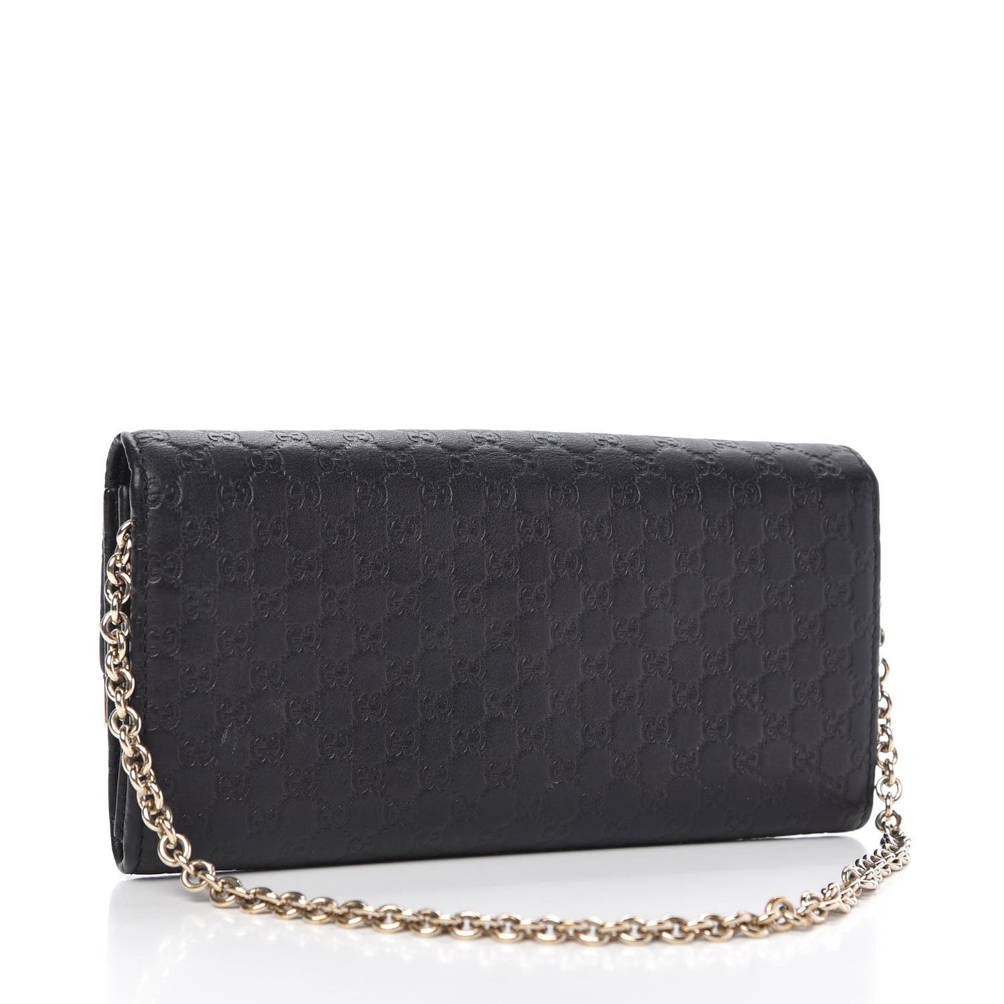 Soft Microguccissima Dice Chain Wallet Black