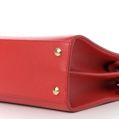 Burberry Grainy Calfskin Small Two Handle Title Bag Red 11 of 11