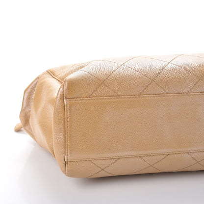 Chanel Metallic Caviar Quilted Shopping Tote Beige 13 of 14