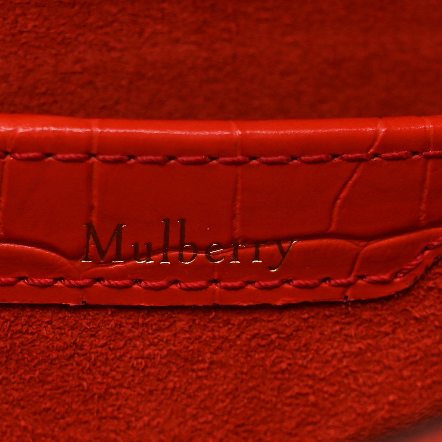 Mulberry Calfskin Crocodile Embossed Medium Harlow Satchel Orange 7 of 12