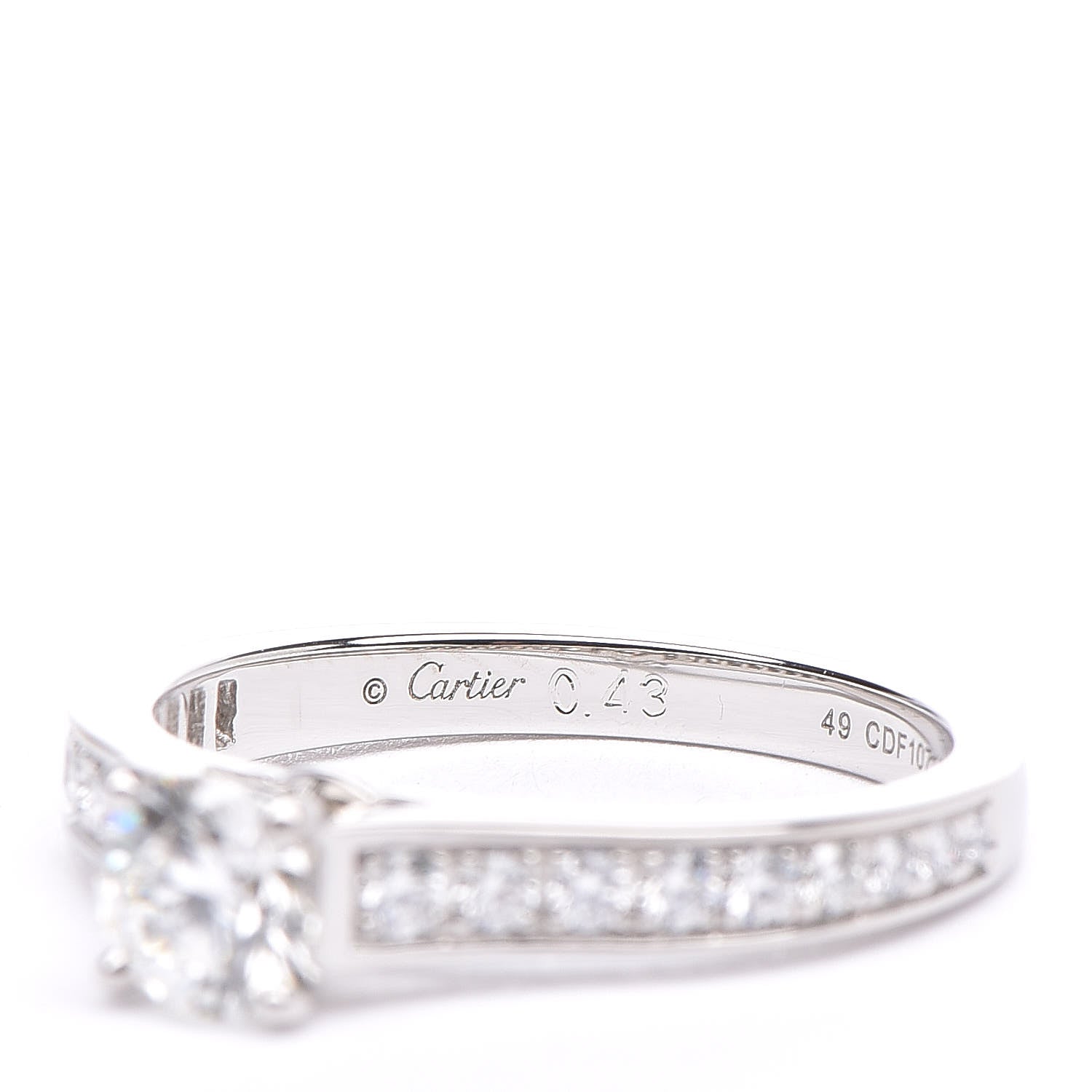 Cartier Platinum .43ct Diamond 1895 Solitaire Engagement Ring 49 4.75 5 of 8