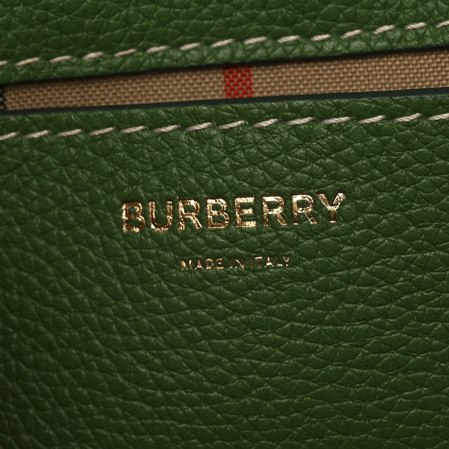 Burberry Grainy Calfskin Vintage Check Note Crossbody Bag Ivy Green 6 of 13