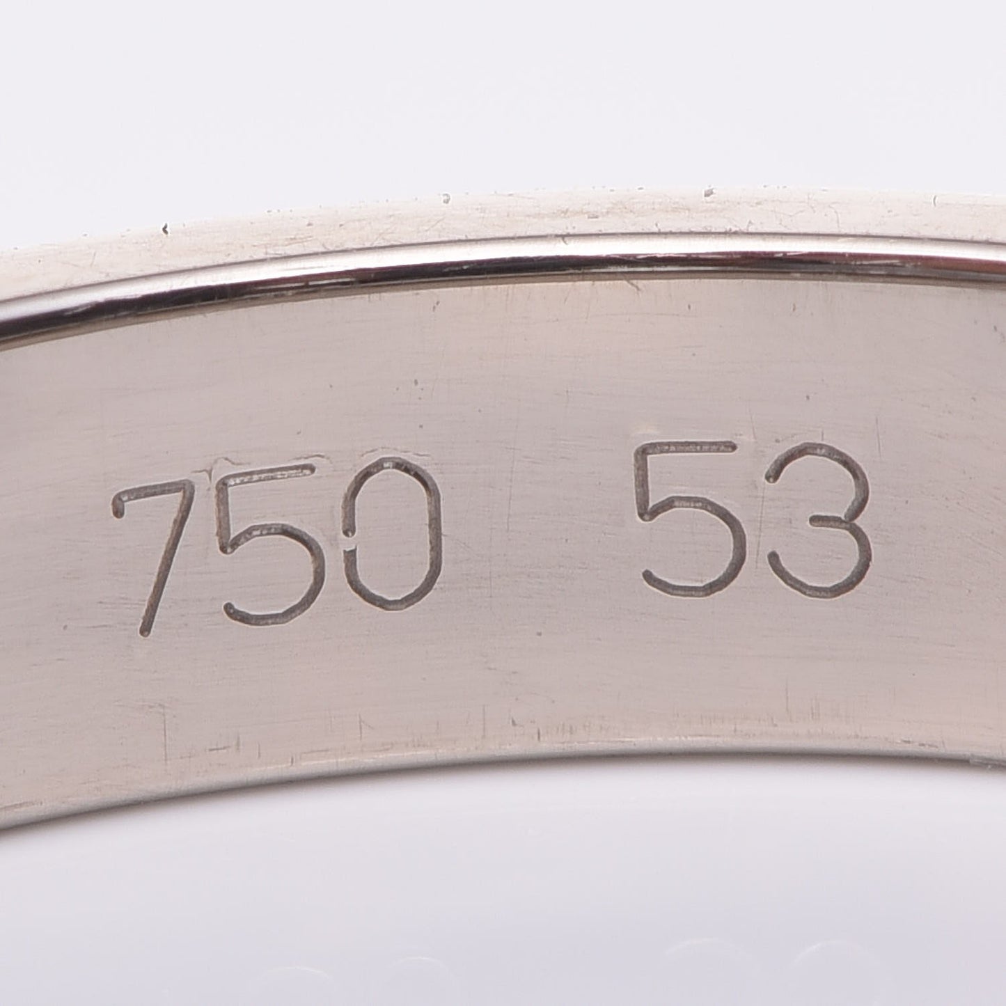 18K White Gold 3.5mm LOVE Wedding Band Ring 53 6.25
