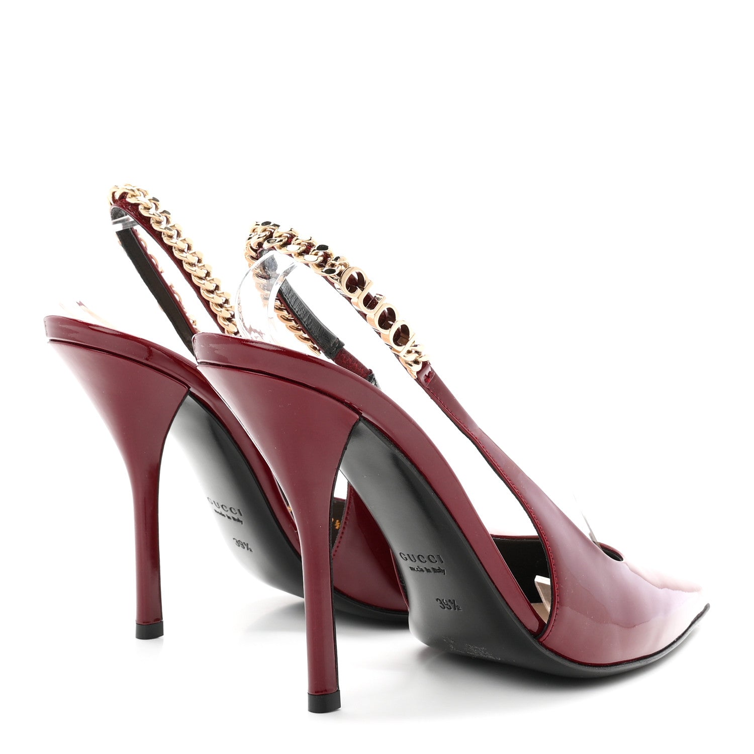 Gucci Patent Signoria Slingback Pumps 39.5 Rosso Ancora 5 of 9