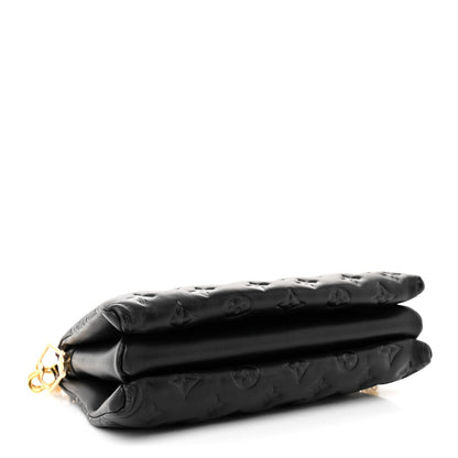 Louis Vuitton Lambskin Embossed Monogram Coussin PM Black 4 of 11