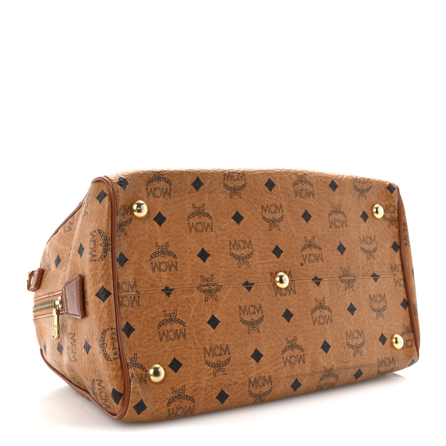 MCM Visetos Essential Boston Bag Cognac 4 of 9