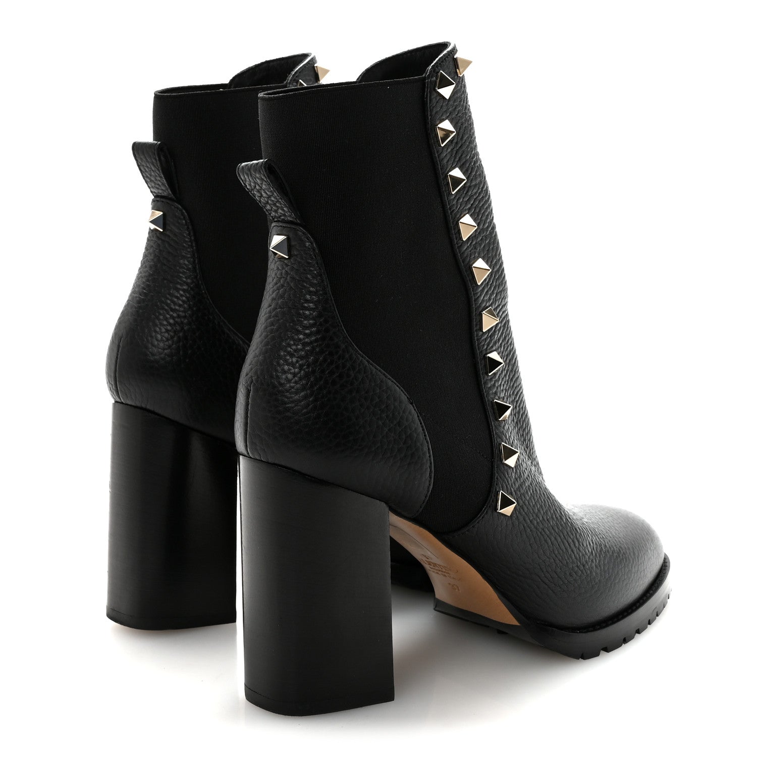 Valentino Garavani Grained Calfskin Rockstud Chelsea 80mm Ankle Boots 37 Black 5 of 9