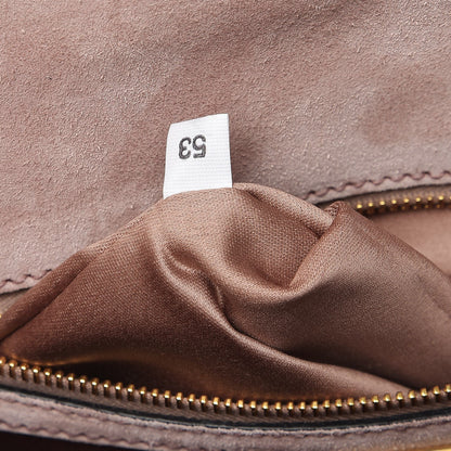 Miu Miu Goatskin Madras Soft Calfskin Crystal Embellished Top Handle Bag Cammeo 5 of 8