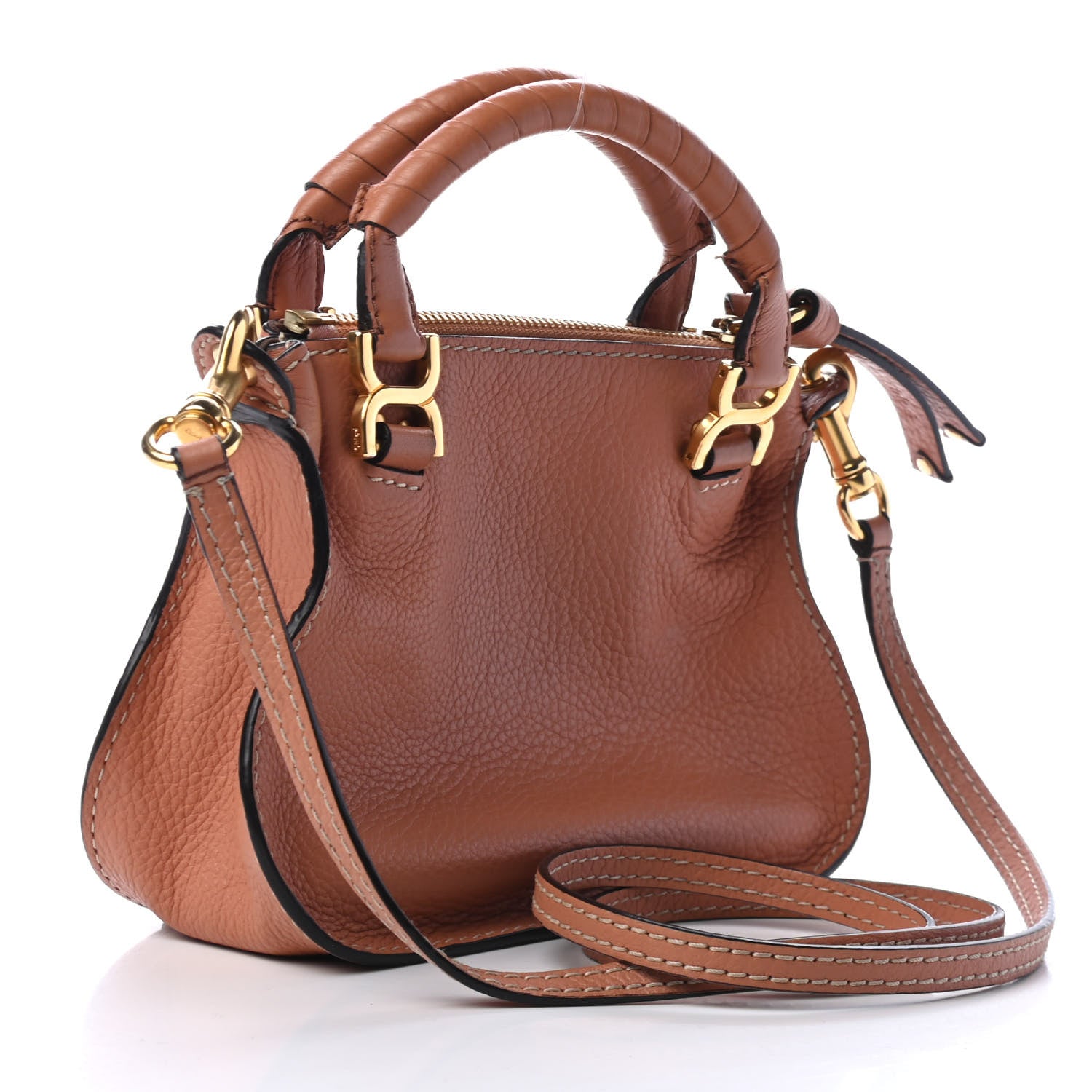 Chloe Calfskin Mini Marcie Satchel Muted Brown 2 of 4