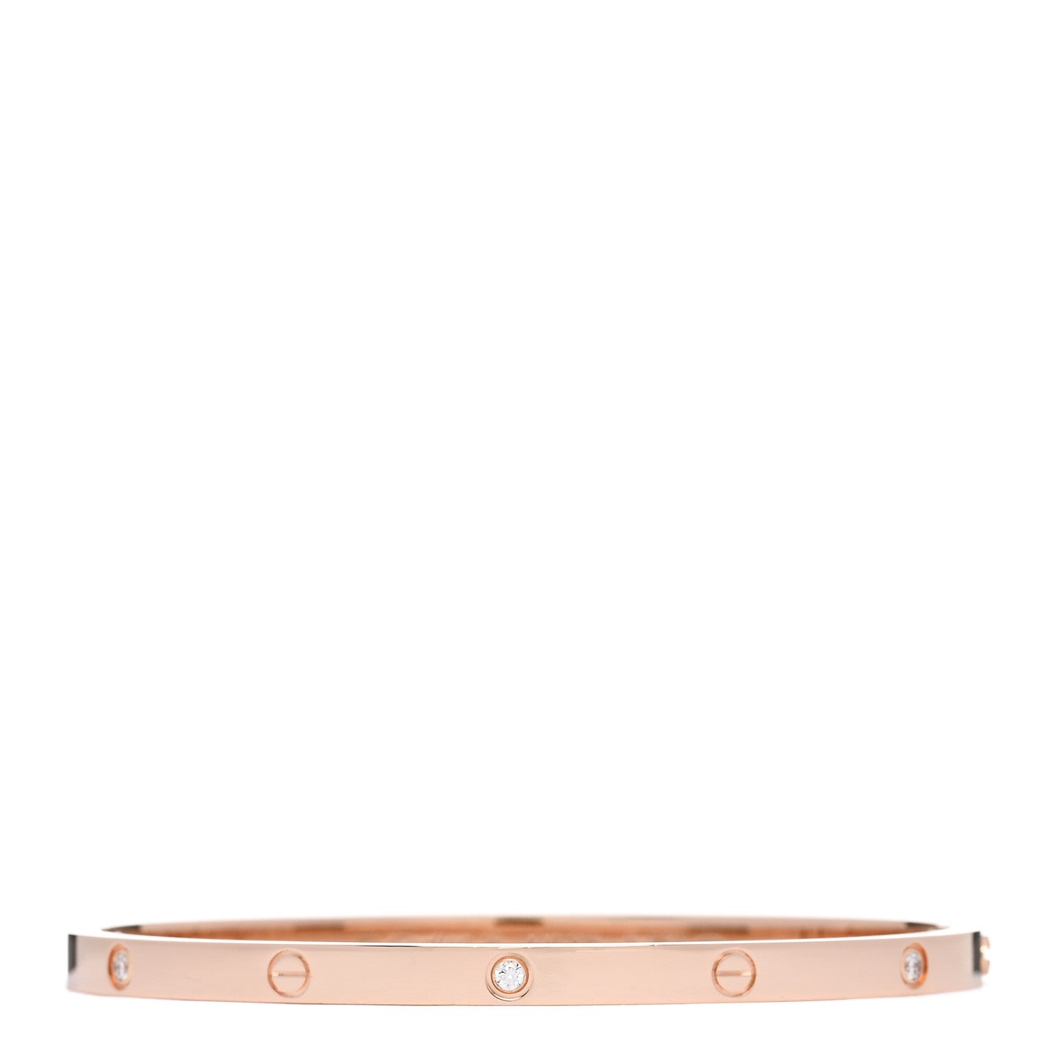 Cartier 18K Pink Gold 6 Diamond Small LOVE Bracelet 16 1 of 7