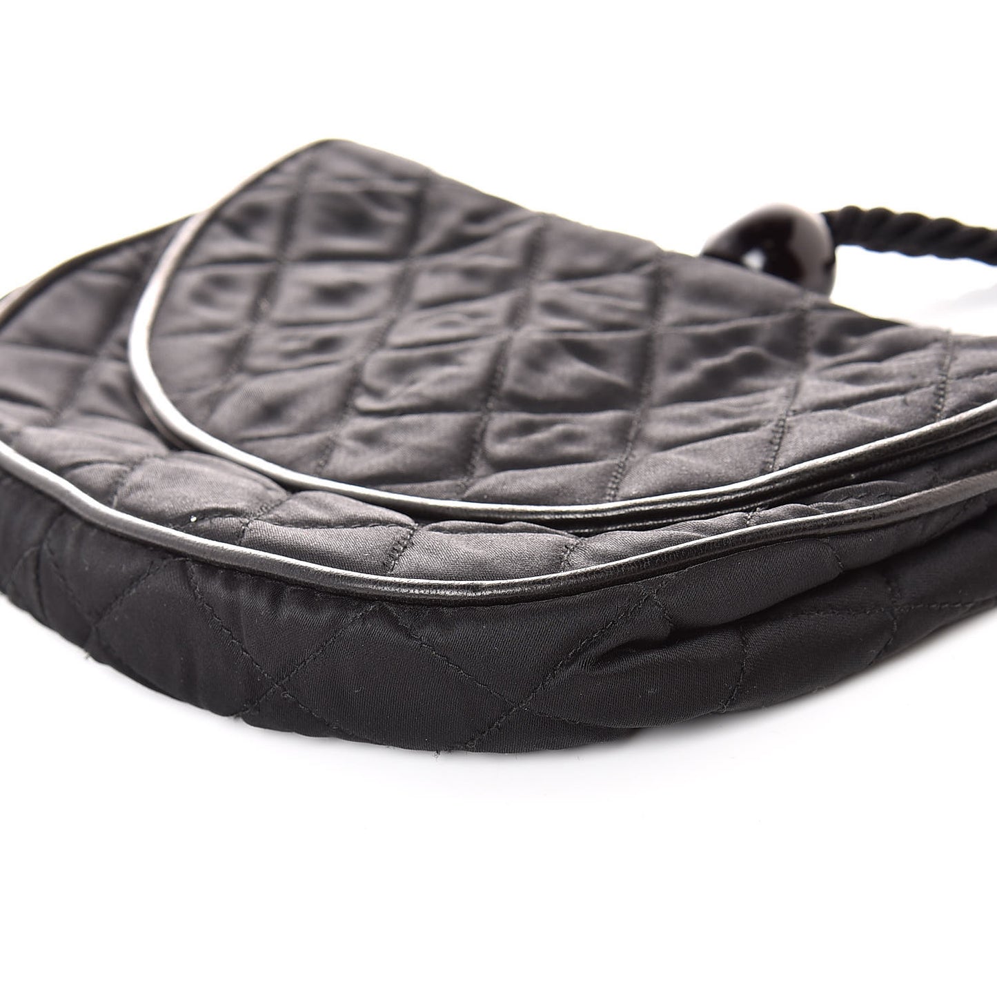 Satin Quilted Evening Clutch Black