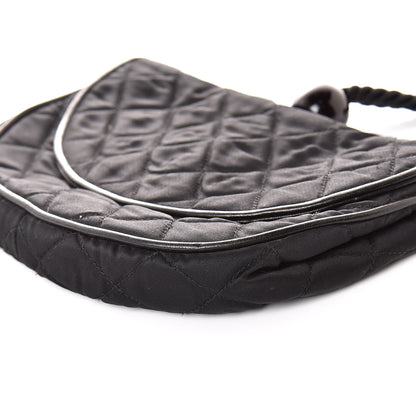 Chanel Satin Quilted Evening Clutch Black 6 of 12