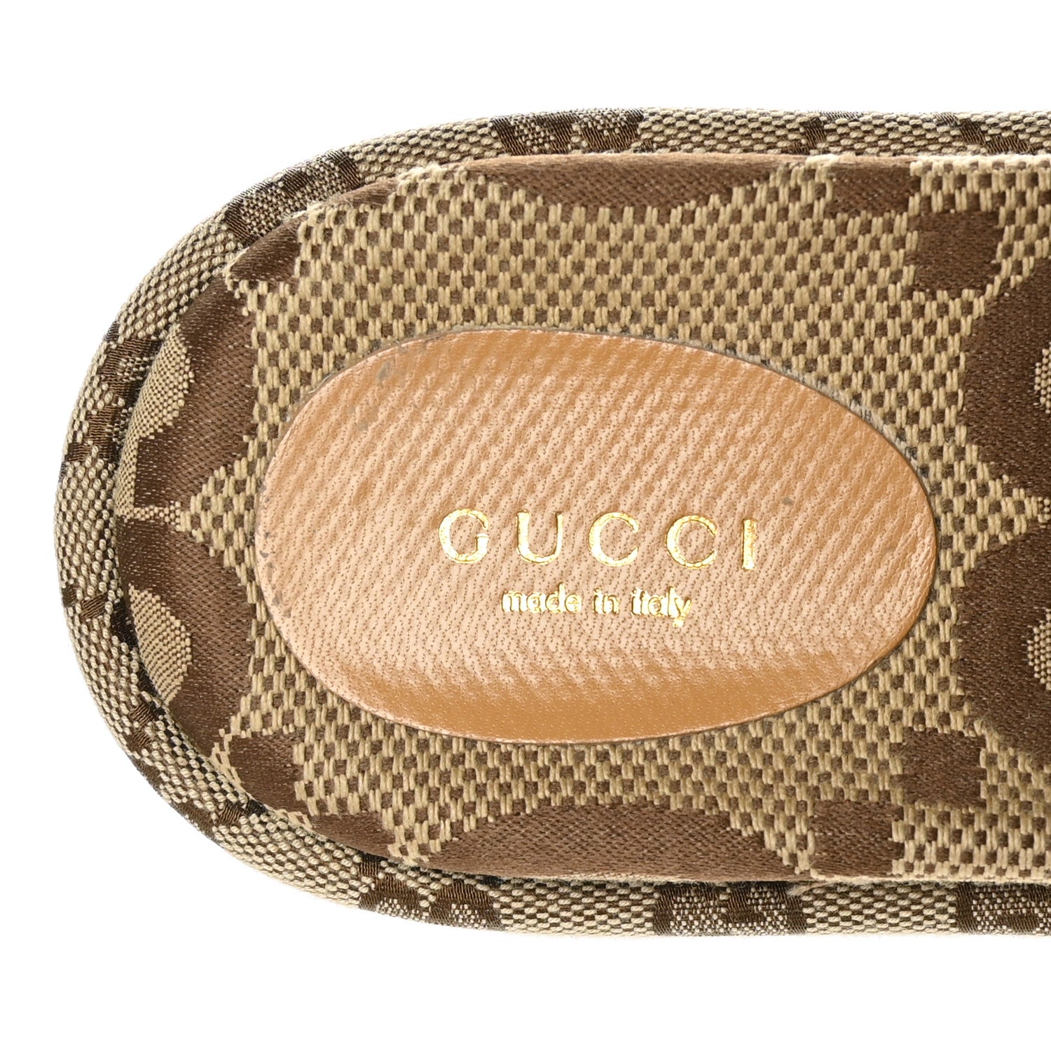 Gucci Monogram Maxi GG Angelina Platform 55mm Slide Sandals 36 Camel Ebony 7 of 9