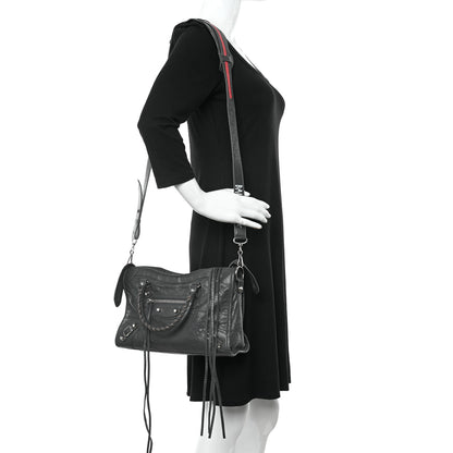 Balenciaga Agneau Classic Silver Hardware S City Graffiti Logo Strap Gris Fossile 2 of 10