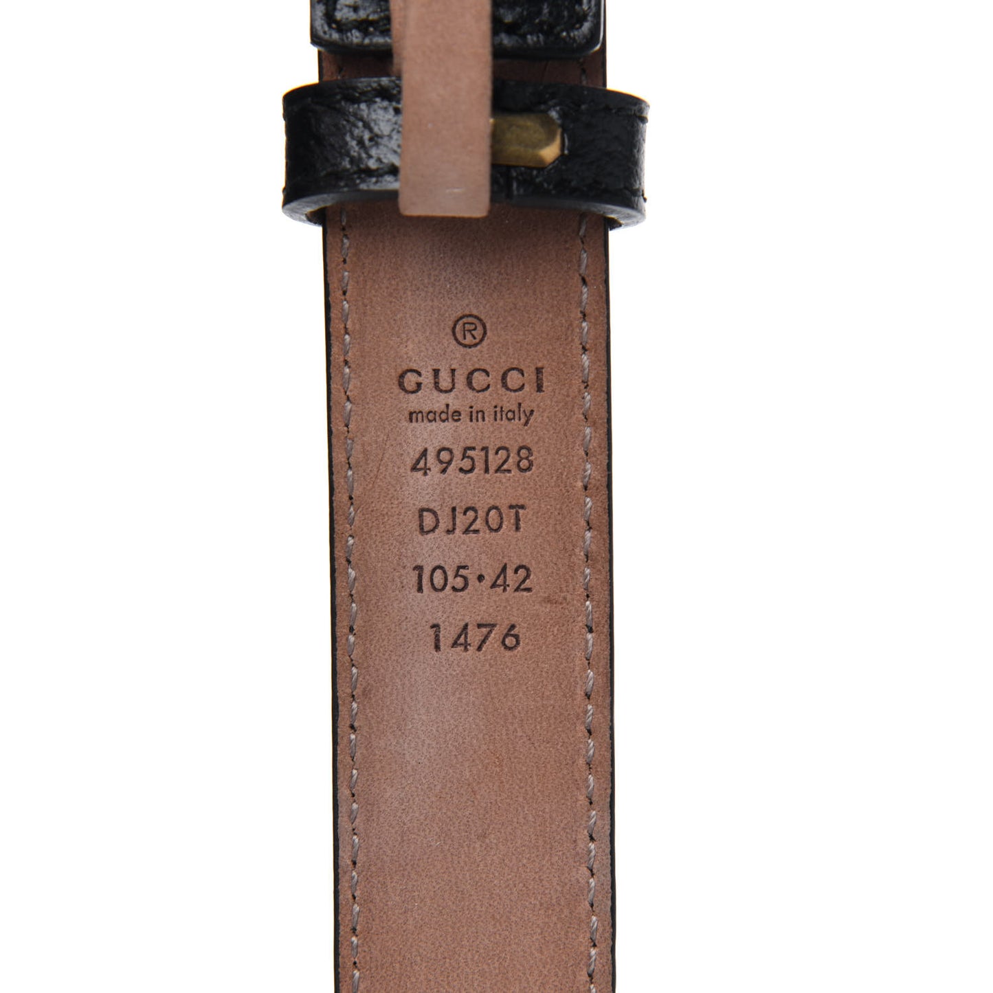 Calfskin Framed Double G Belt 105 42 Black