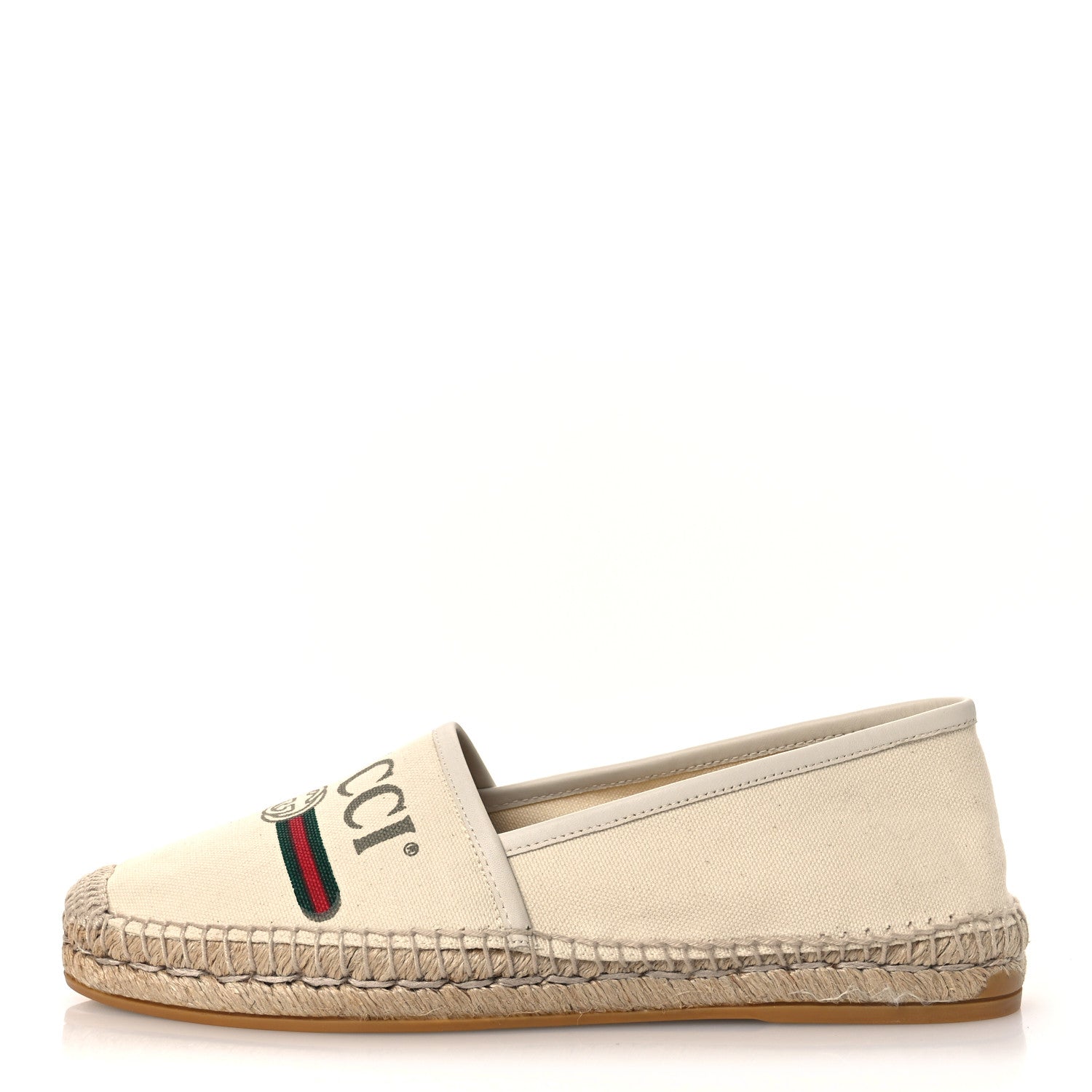 Gucci Canvas Logo Espadrilles 39 Greggio White 1 of 10