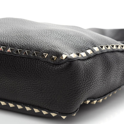 Valentino Garavani Pebbled Calfskin Small Rockstud Flip-Lock Messenger Bag Black 8 of 8