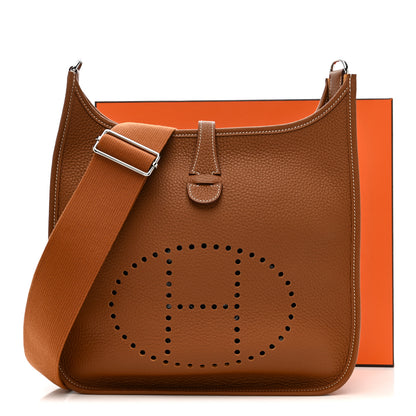 Hermes Taurillon Clemence EVELYNE III PM Gold 11 of 11