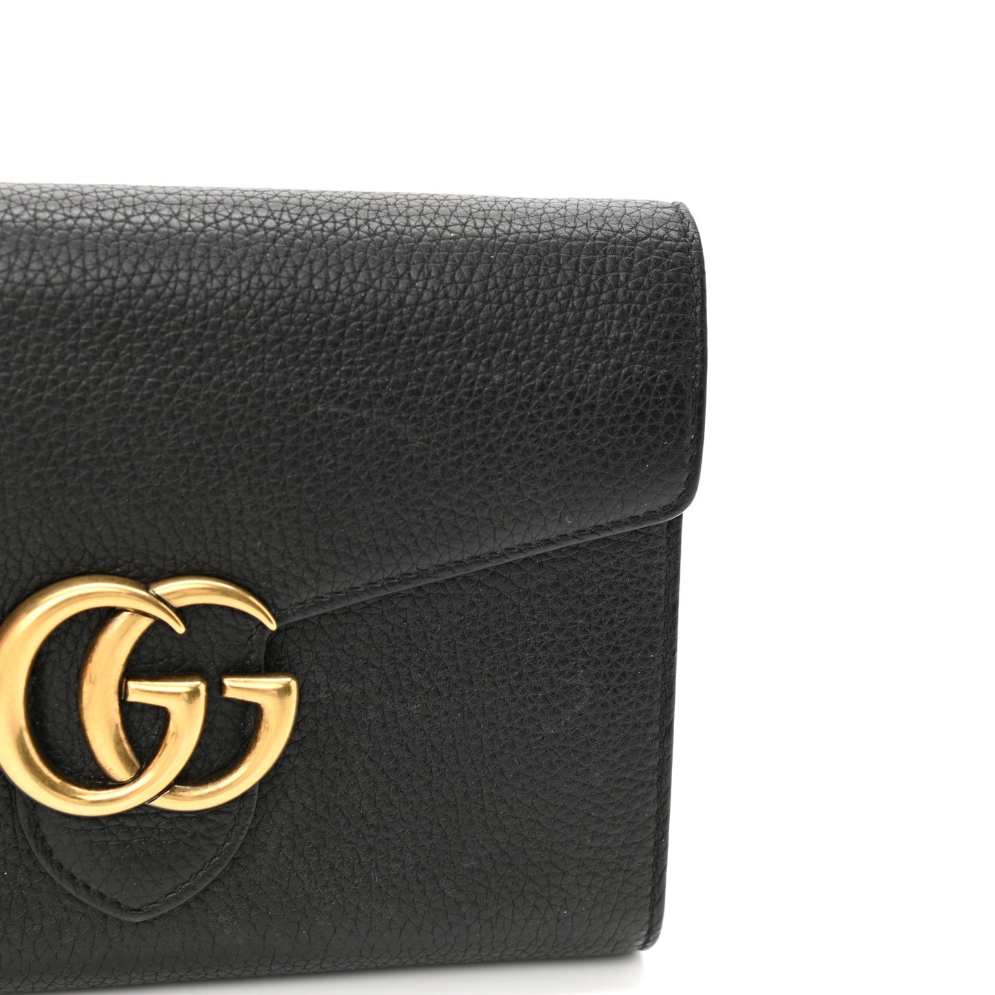 Calfskin GG Marmont Chain Wallet Black