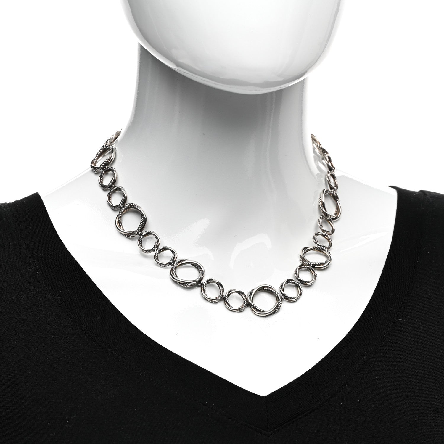 David Yurman Sterling Silver Infinity Link Chain Necklace 2 of 5