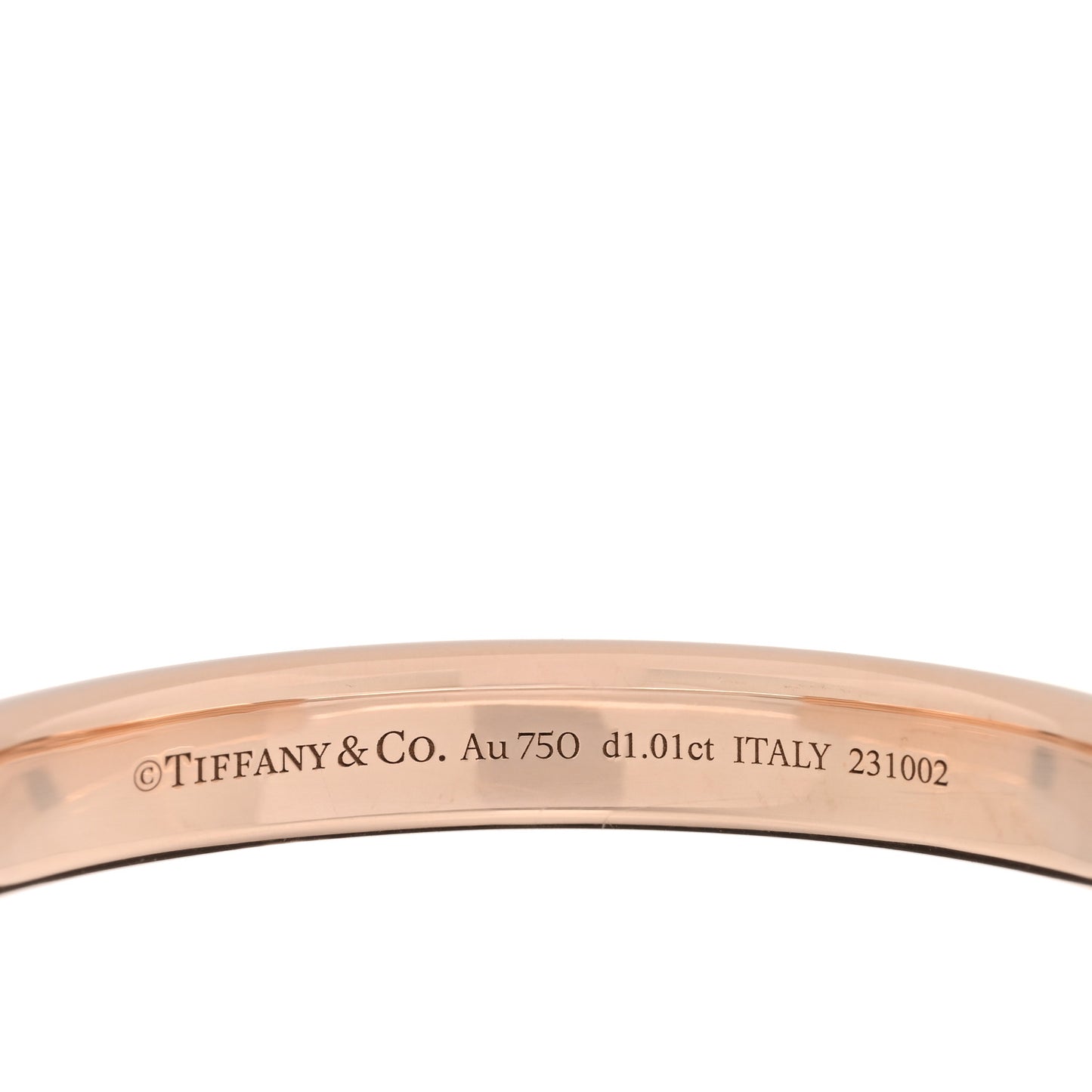 18K Yellow White Gold Diamond Tiffany Lock Half Pave Bangle Bracelet