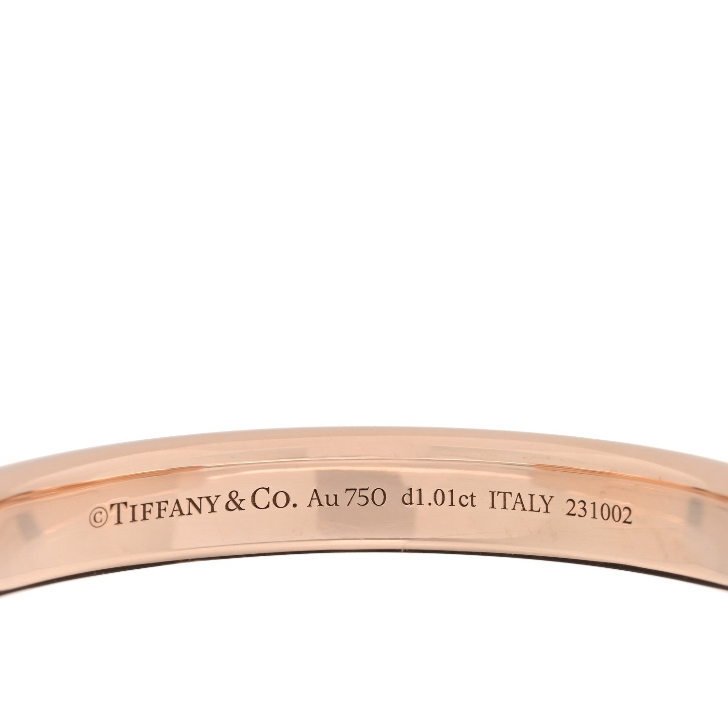 Tiffany 18K Yellow White Gold Diamond Tiffany Lock Half Pave Bangle Bracelet 3 of 5