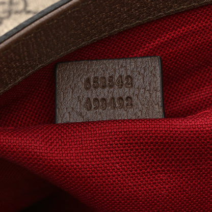 Gucci GG Supreme Monogram Textured Dollar Calfskin Retro Interlocking G Flap Messenger Bag Beige Ebony New Acero 7 of 11