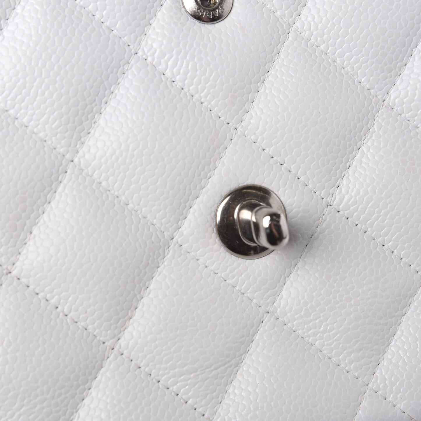 Caviar Quilted Jumbo Double Flap White