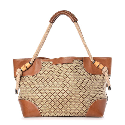 Gucci Straw Diamante Maui Tote Brown 1 of 11