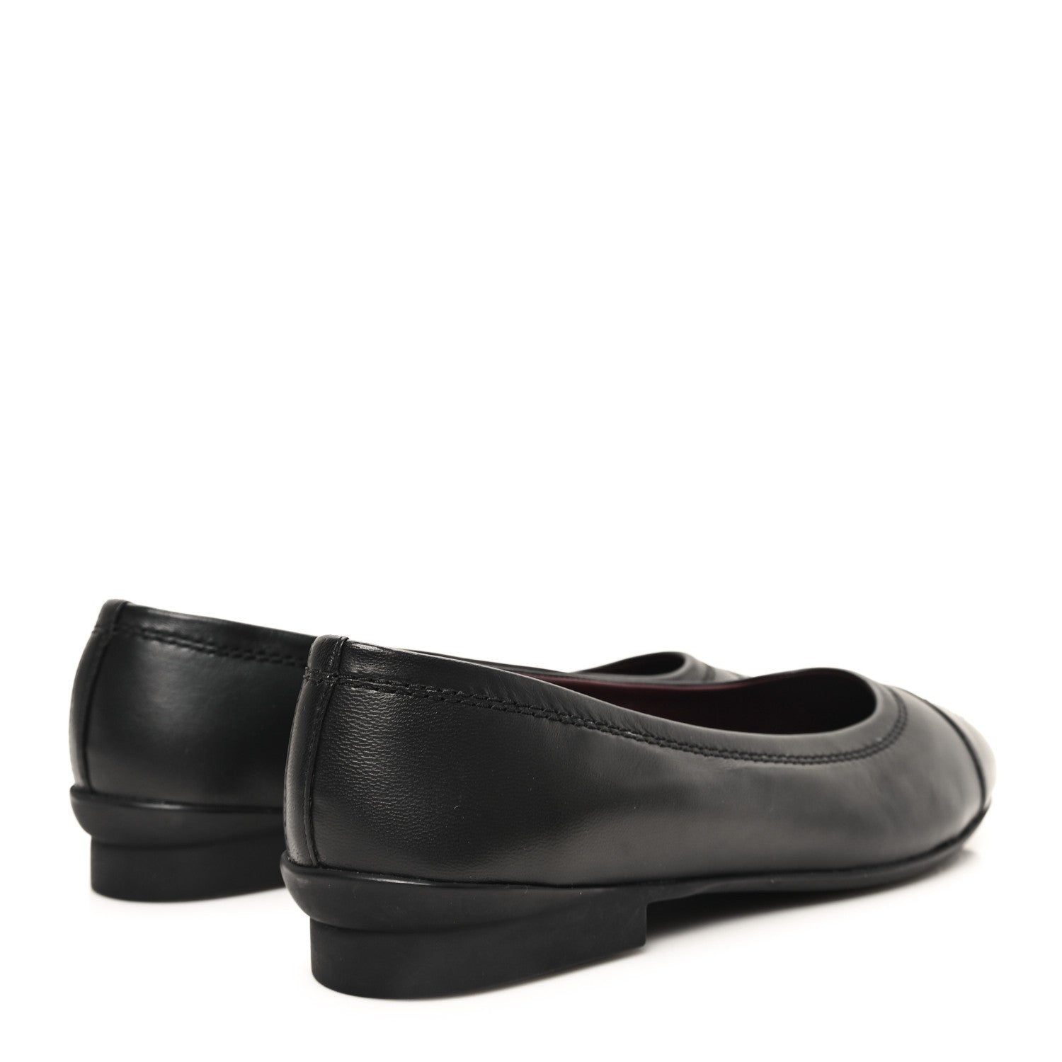 Chanel Lambskin Cap Toe CC Uniform Ballerina Flats 39 Black 5 of 10