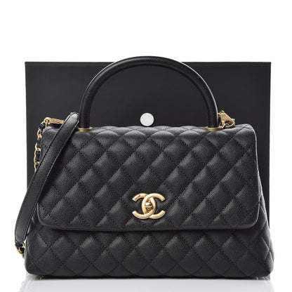 Chanel Caviar Quilted Small Coco Handle Flap Black 10 of 10